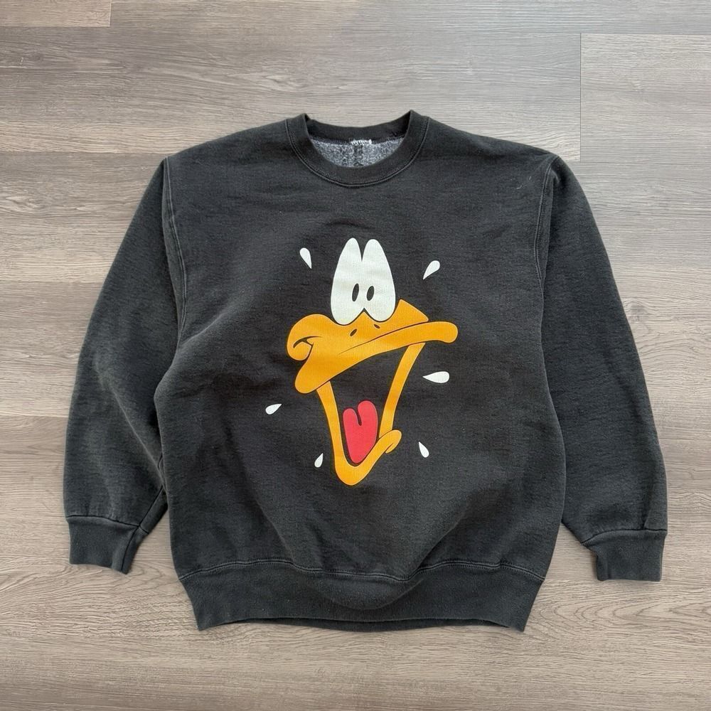 Vintage 1991 ACME‎ Warners Bros. Daffy Duck Big Face Sweatshirt USA Large